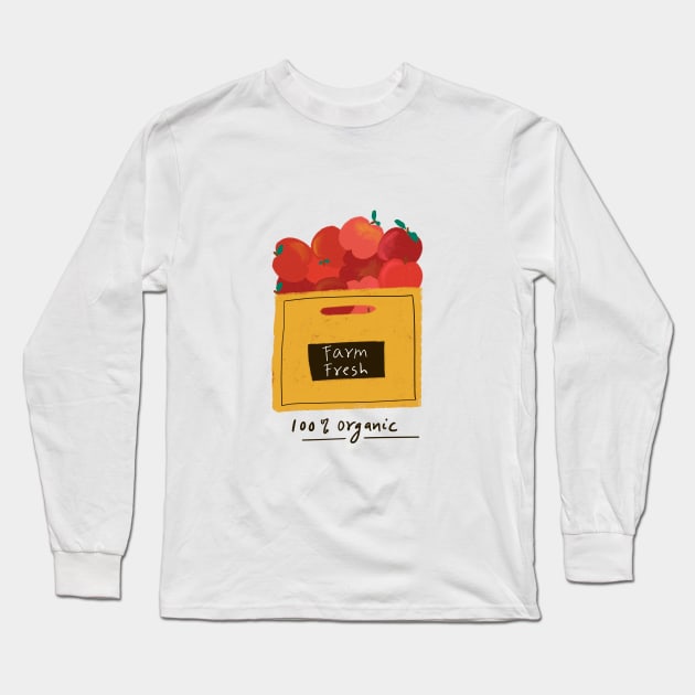 Organic Harvest Farm Fresh Apples Long Sleeve T-Shirt by Guncha Kumar